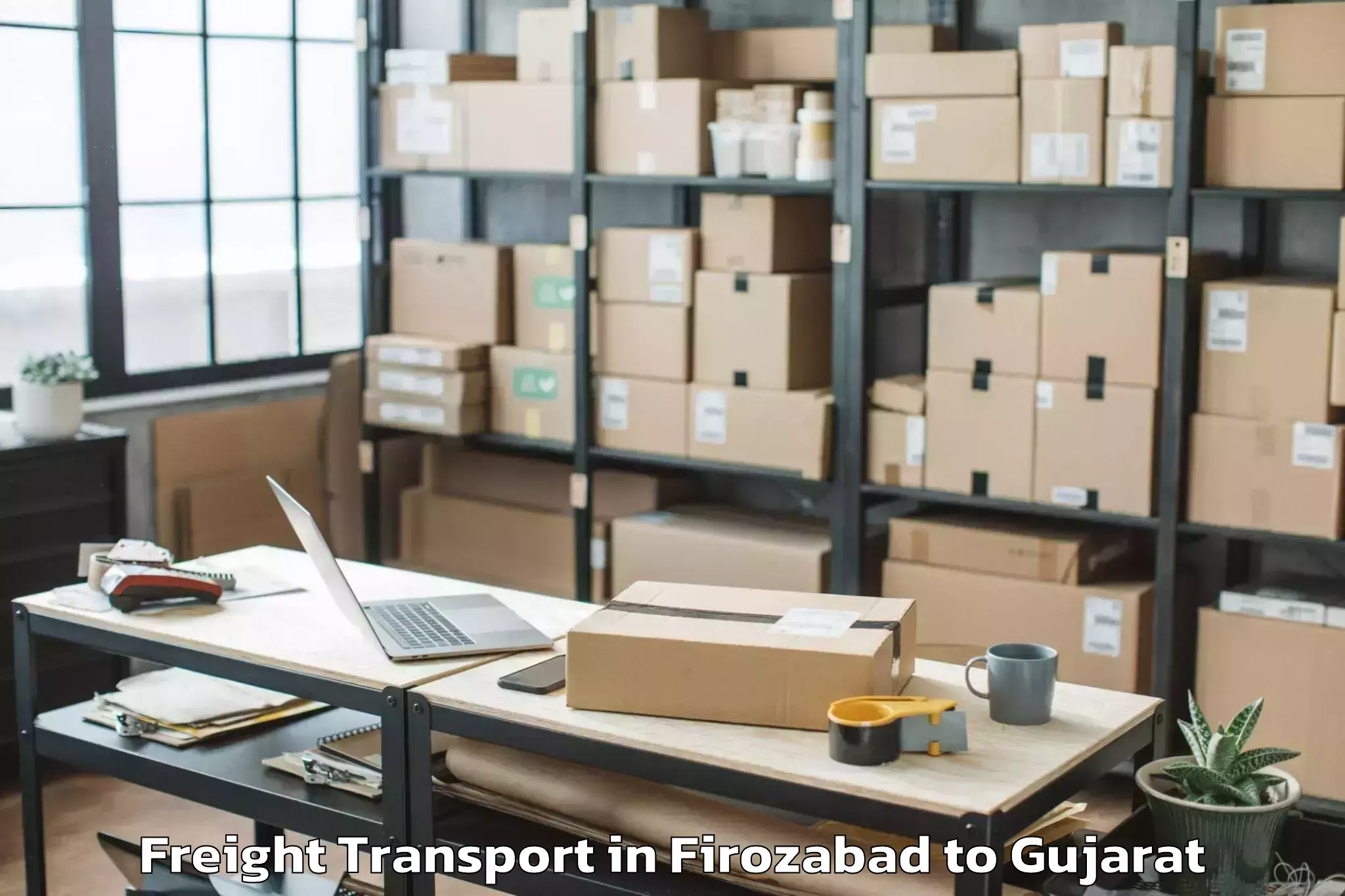 Quality Firozabad to Dhuvaran Freight Transport